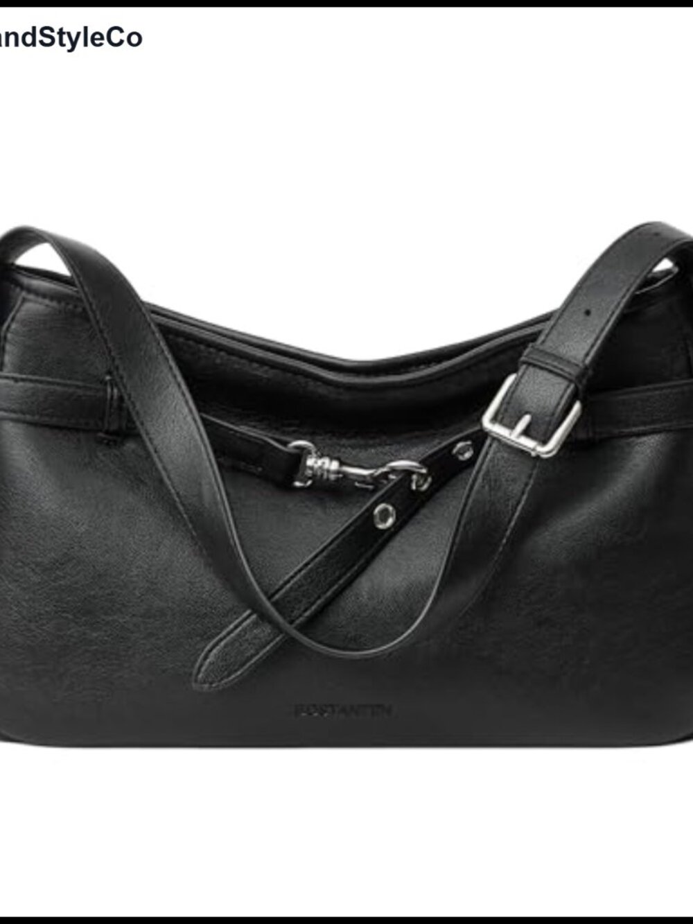 Vegan Leather Hobo Shoulder Bag Lightweight Wide Strap Work Purse